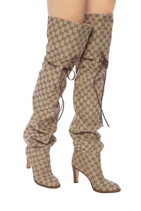 gucci boot for women|Gucci monogram thigh high boots.